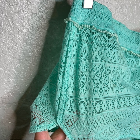 Victoria Secret Blue Bathing Suit Bottom Cover Up Lace Design - Picture 2 of 5